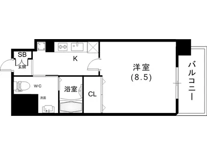 エステムコートみなと元町・THE・FIRST(1K/5階)の間取り写真
