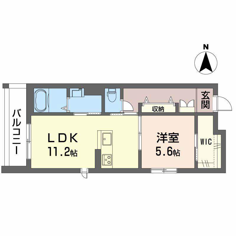 ハルミエールII(1LDK/2階)の間取り写真