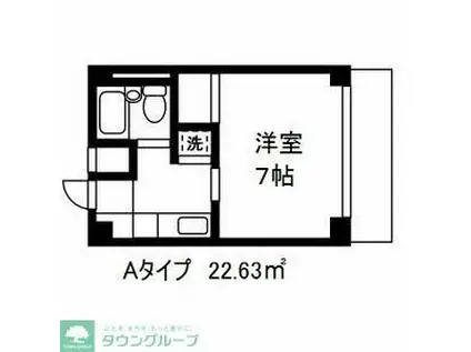 リヴェール川越(1K/2階)の間取り写真