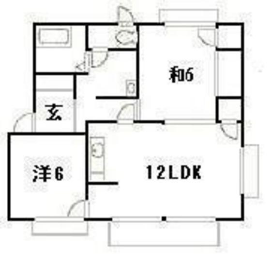 アーモアウメントB棟(2LDK/1階)の間取り写真