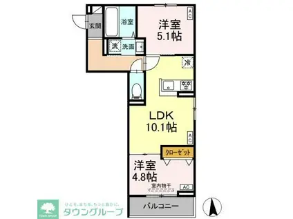 セレスティア六町II(2LDK/3階)の間取り写真