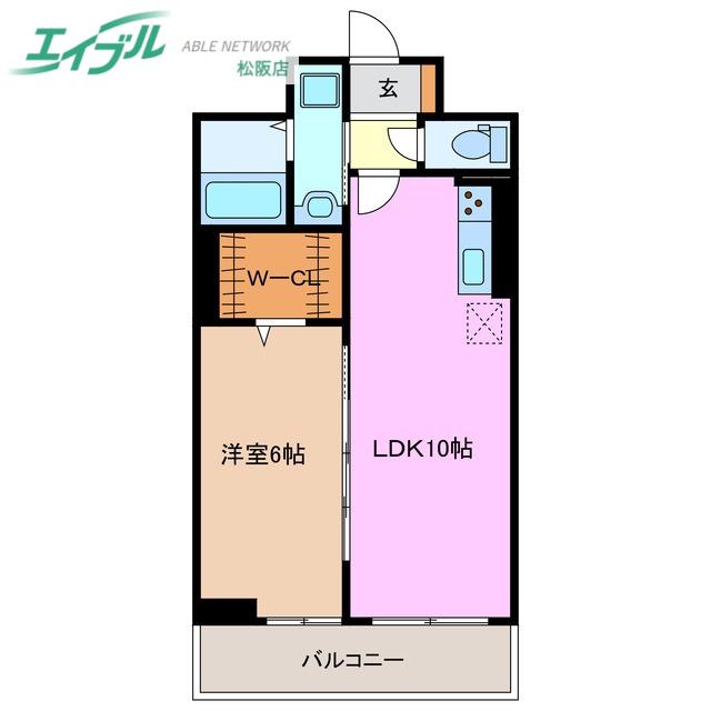 ラフィーネ(1LDK/7階)の間取り写真