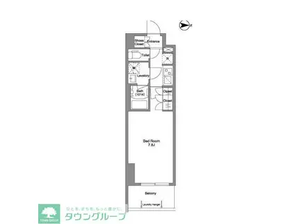 コンフォリア西新井(1K/2階)の間取り写真