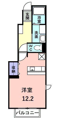HILTON910C(ワンルーム/1階)の間取り写真