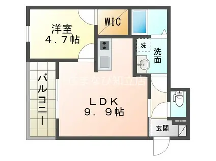 ジーメゾン草刈フォーベル(1LDK/1階)の間取り写真