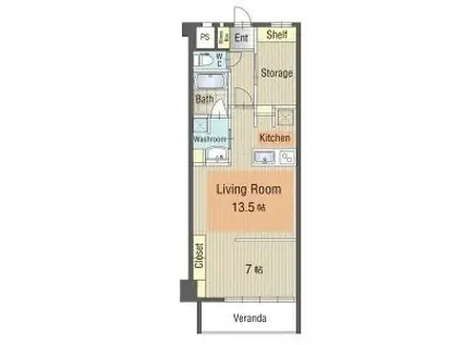 U・TOPIA TOWER(1LDK/6階)の間取り写真