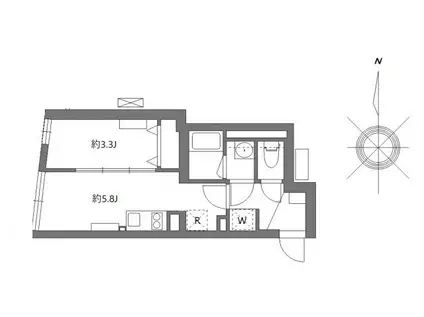 エルファーロ駒沢公園II(1DK/3階)の間取り写真