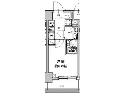 S-RESIDENCE市川(1K/6階)の間取り写真
