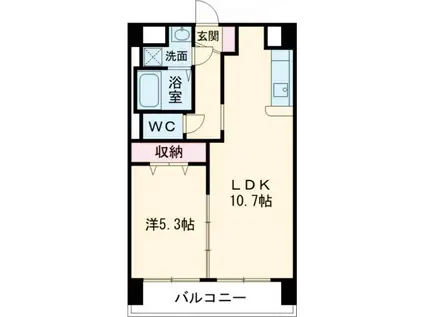 平田パークヒルズ グッドスリー(1LDK/3階)の間取り写真