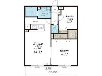 リブリ・カトル アルブル(1SLDK/3階)の間取り写真