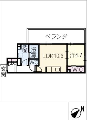 アンビエラ宝が丘(1LDK/3階)の間取り写真