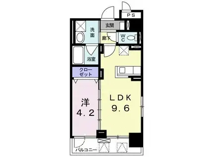 ステージ グラシア(1LDK/2階)の間取り写真