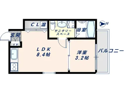 ドアーンショウジ(1LDK/2階)の間取り写真