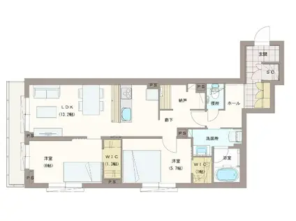 ブレッシードV(2LDK/1階)の間取り写真