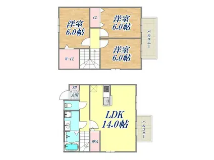 CORTE QUATTRO(3LDK/1階)の間取り写真