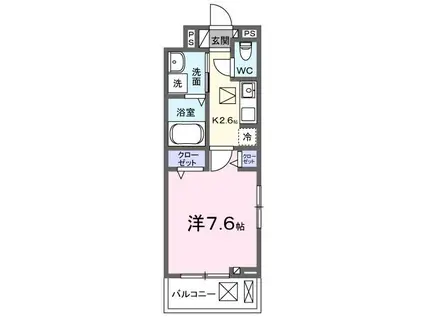 クルタ ラプシ(1K/1階)の間取り写真