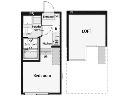 ハーモニーテラス栗原(ワンルーム/1階)の間取り写真