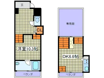 ユーレジデンス弁天町(1DK/6階)の間取り写真