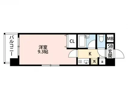 JGM若久(1K/3階)の間取り写真