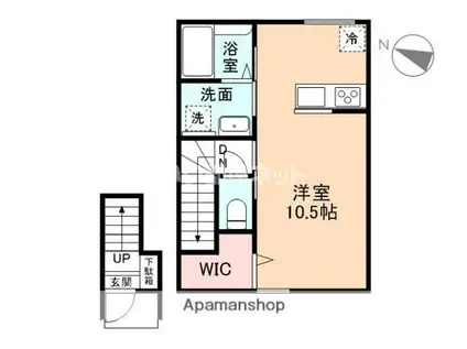 EDGEMOMENT荻布 A棟(ワンルーム/2階)の間取り写真