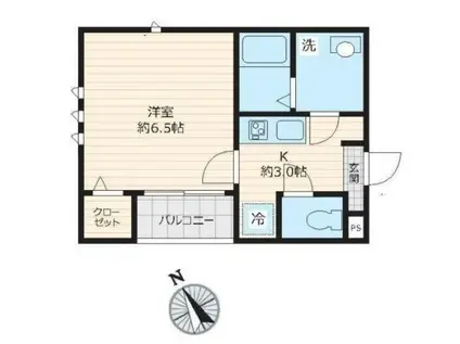 ラシーネ西荻南(1K/2階)の間取り写真