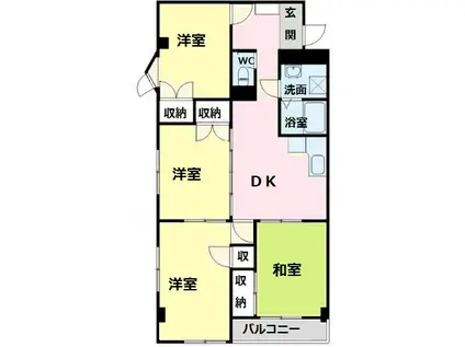 エステート23(4DK/5階)の間取り写真