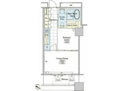 レジディアタワー上池袋(1LDK/4階)の間取り写真