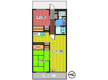 ゴールドマンション小熊PART1(2LDK/3階)の間取り写真