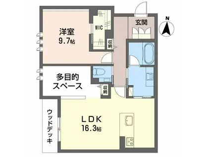SATSUKI TERRACE(1LDK/1階)の間取り写真
