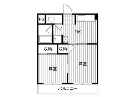 増尾マンション(2DK/3階)の間取り写真