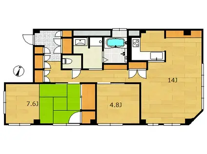 柏木ビル(2LDK/2階)の間取り写真