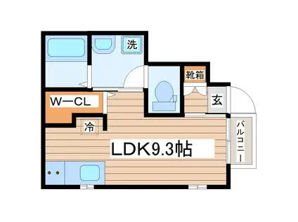 メトロコート六丁の目(ワンルーム/1階)の間取り写真