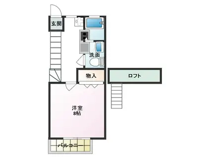 サンライズ(1K/2階)の間取り写真