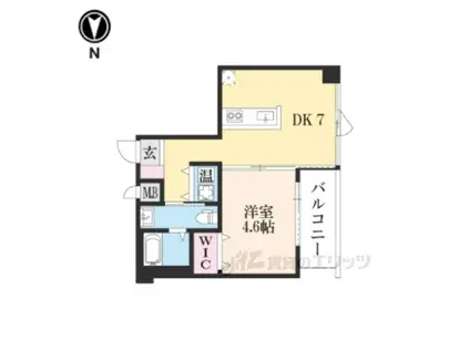 プリマヴェーラ丸太町(1DK/2階)の間取り写真