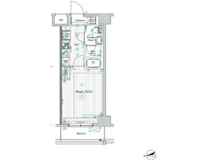 フュージョナル東墨田(1K/2階)の間取り写真