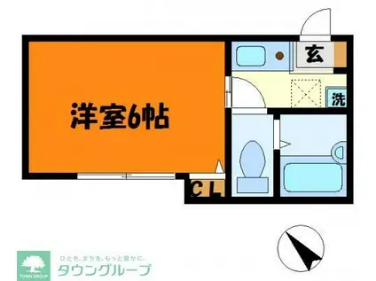 モンステラ高田(1K/1階)の間取り写真