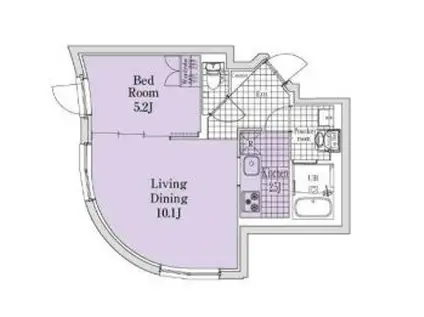エクサム用賀(1LDK/5階)の間取り写真