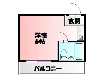 ベルファイブ(ワンルーム/2階)の間取り写真
