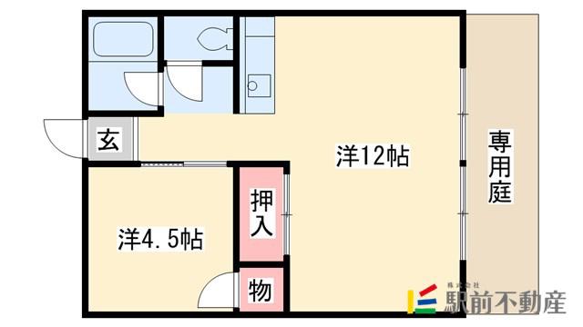 コーポ中村(1LDK/1階)の間取り写真