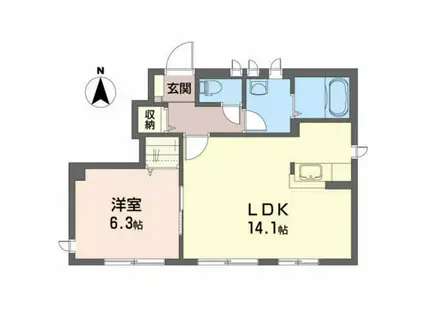 シャーメゾン ドゥ(1LDK/1階)の間取り写真