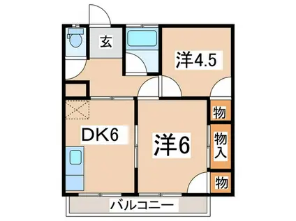 谷ビルⅦ(2DK/3階)の間取り写真