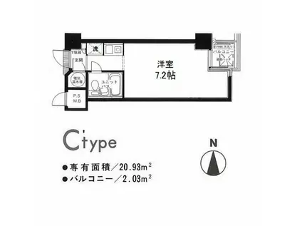 ニュー池袋ハイツ(ワンルーム/6階)の間取り写真