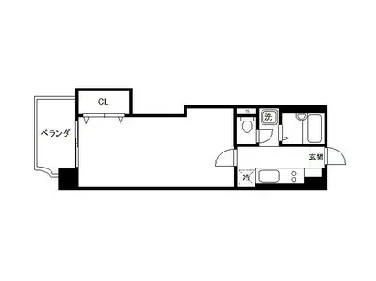 ワコー第三マンション(1K/4階)の間取り写真