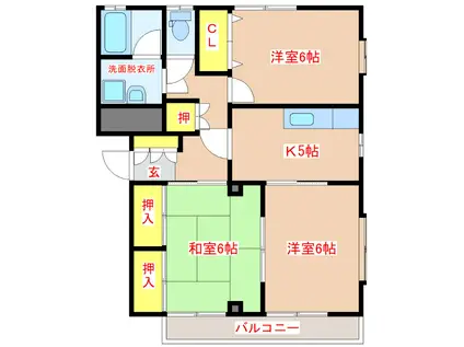 コーポクラール(3K/1階)の間取り写真