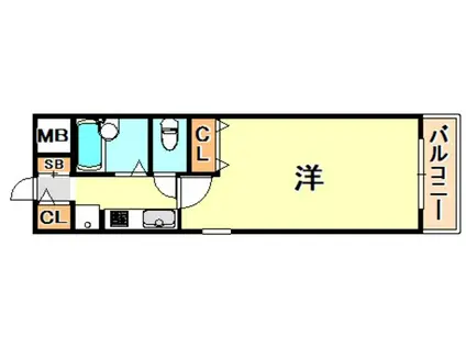 AURORA COURT兵庫駅前(1K/2階)の間取り写真
