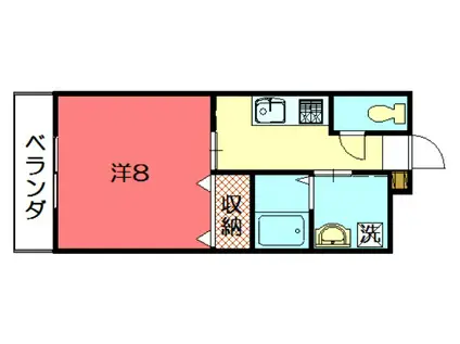 グラニール茂平(1K/1階)の間取り写真