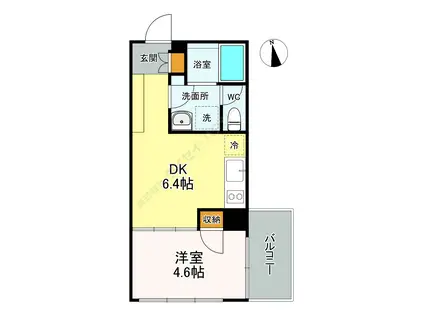 サウスERN VILLAGE湘南(1DK/9階)の間取り写真