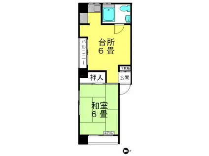 タカノマンション(1DK/5階)の間取り写真