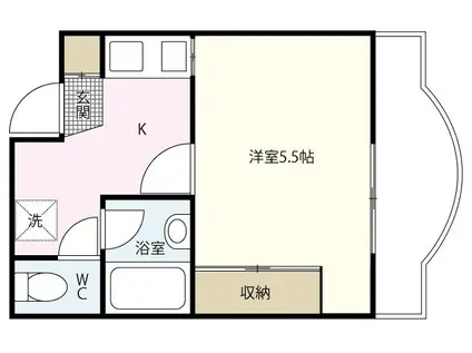 LA LLURE舟入(1K/3階)の間取り写真