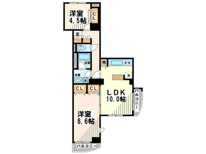 スプルスつつじヶ丘(2LDK/6階)の間取り写真